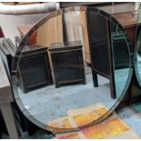 R V ASTLEY WALL MIRROR, with marginal mirrored frame, 100cm.