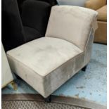 LOUNGE CHAIR, 62cm x 70cm x 68cm, grey velvet upholstered.