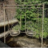 ARCHITECTURAL GARDEN SWING, Regency style, faux verdigris metal, 228 cm x 180xm x 90cm.