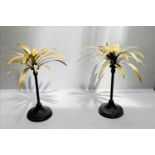CANDELABRA, a pair, palm tree design, 46cm x 30cm x 30cm. (2)