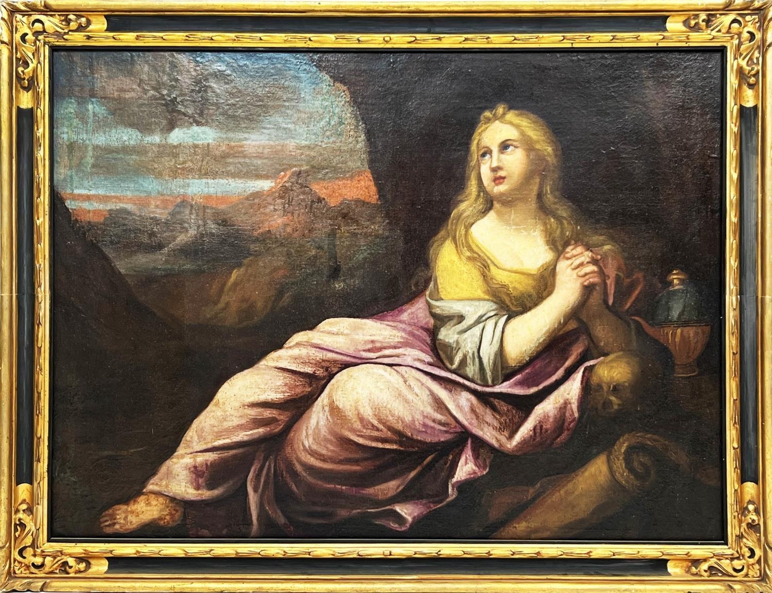 AFTER GUIDO RENI (Italian 1575-1642) 'Mary Magdalene', oil on canvas, 91cm x 125cm, framed.