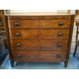 CHEST, George IV mahogany, circa 1820 with four D shaped drawers, 106cm H x 118cm x 58cm.