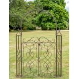 ARCHITECTURAL GARDEN GATE, 255cm high, 148cm wide, 22cm deep, Regency Style, painted metal.