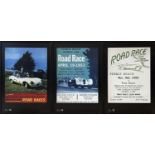 PEBBLE BEACH ROAD RACE POSTERS, a set of three, published in 2010 to celebrate 75 years of Jaguar
