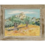 YVES BRAYER, Provence lithograph, singed in the plate, vintage French frame, 47.5cm x 36cm. (Subject