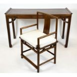 DESK BY ALYSSA LIANG, 78cm H x 132cm W x 50cm D, Chinese design elm, with three shallow drawers,