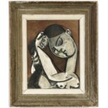 PABLO PICASSO, rare 'Femme Se Coiffant', signed in the plate, lithograph in colours on arches wove