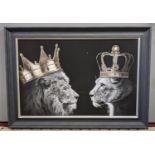 CONTEMPORARY SCHOOL PHOTOPRINT, The King and Queen, framed, 106cm x 76cm.