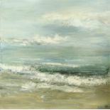 CONTEMPORARY SCHOOL, untitled seascape, oil on canvas, indistinctly signed, 101cm x 101cm.