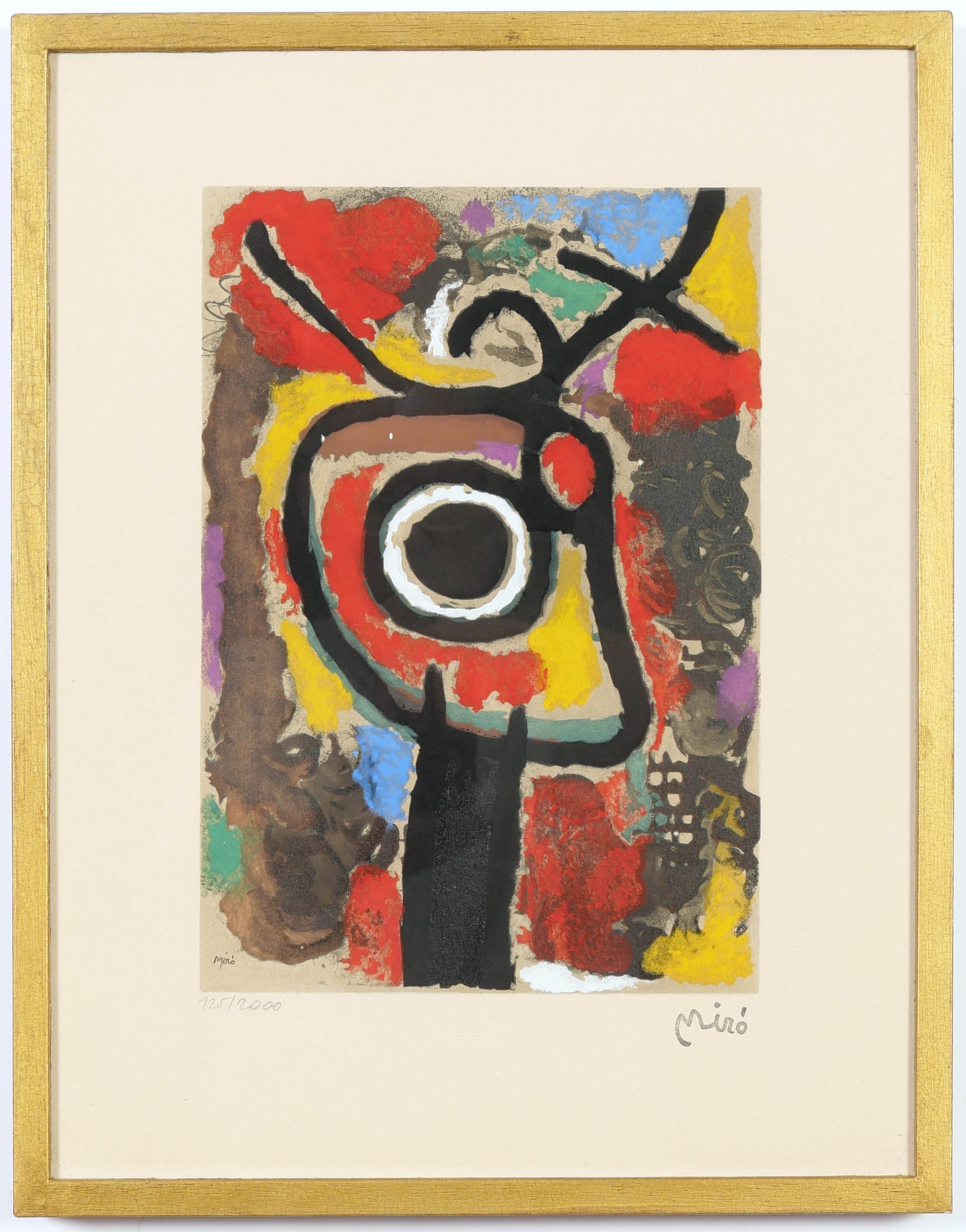 JOAN MIRO, a set of five signed in the plate, abstract pochoirs, stamped signature, numbered edition - Image 3 of 7