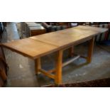 DRAWLEAF TABLE, 76cm H x 140cm W x 74cm D, 240cm extended, contemporary oak.