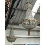 BAG CHANDELIERS, a pair, French Empire style, 75cm drop approx. (2)