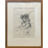 WILLIAM ROPER CURZON, 'Figure studies', pencil and crayon, 28cm x 99cm, framed. (2)