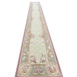 FINE AUBUSSON SAVONNERIE DESIGN LONG RUNNER, 610cm x 84cm.