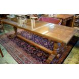 REFECTORY TABLE, 76cm H x 258cm W x 82cm D, 20th century oak.