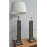 TABLE LAMPS, a pair, 96cm H faux shagreen, each with a shade. (2)