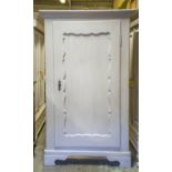 ARMOIRE, 182cm H x 111cm W x 49cm D, 19th century grey painted with door enclosing hanging space.