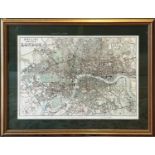 EDWARD WALKER FOR GEORGE PHILIP, 'Philips new plan of London', engraving, 52cm x 77cm, framed.
