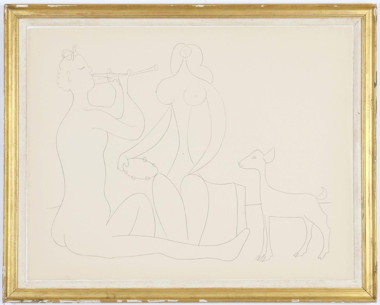 AFTER PABLO PICASSO, Nude with tambourine, Suite: Les Dessins D’Antibes De Pablo Picasso, Lithograph