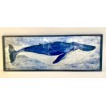 CONTEMPORARY SCHOOL, study of a whale, 44cm x 120cm, print, framed.