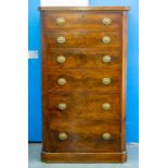 TALL CHEST, 152cm H x 87cm W x 53c m D, mid Victorian mahogany with six drawers and 'VR' stamped
