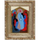 ALBERT GLEIZES, Abstract pochoir in colours, 1929, vintage French frame, 20.5cm x 14.5cm.