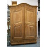 ARMOIRE, 205cm H x 147cm W x 57cm D, continental pine with two doors, hanging rail and two drawers.