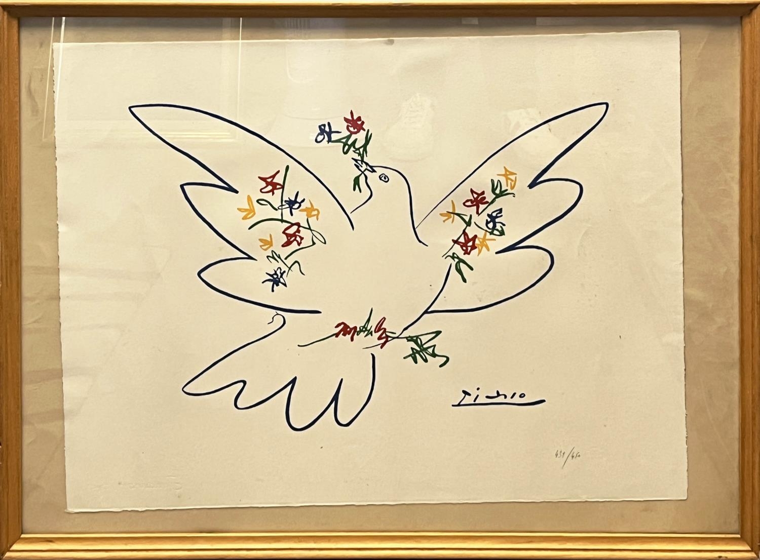 AFTER PABLO PICASSO 'Dove of peace', lithograph published by Galerie l'art et la paix, edition 439/