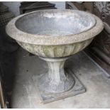 GARDEN URN/FOUNTAIN, 67cm H x 85cm, reconstituted stone in two parts.