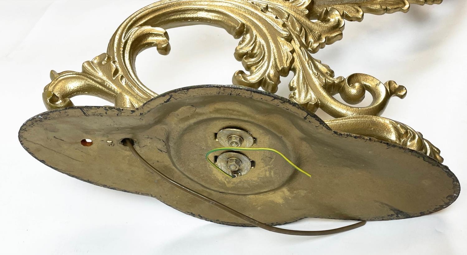 MANOR HOUSE LANTERN, Victorian style brass on ornate foliate branch, 130cm H x 86cm W. - Image 5 of 5