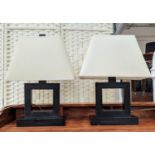 TABLE LAMPS, a pair, contemporary design, with shades, 53cm H. (2)