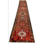 PERSIAN KARAJA LONG RUNNER, 481cm x 80cm.