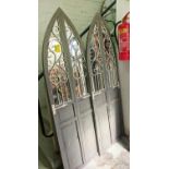 ARCHITECTURAL WALL MIRRORS, a pair, French Provincial style, aged painted finish, 180cm x 57cm. (2)