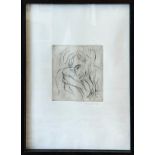 RICHARD COOK (B.1947), 'Portrait', etching, 75cm x 56cm, framed.