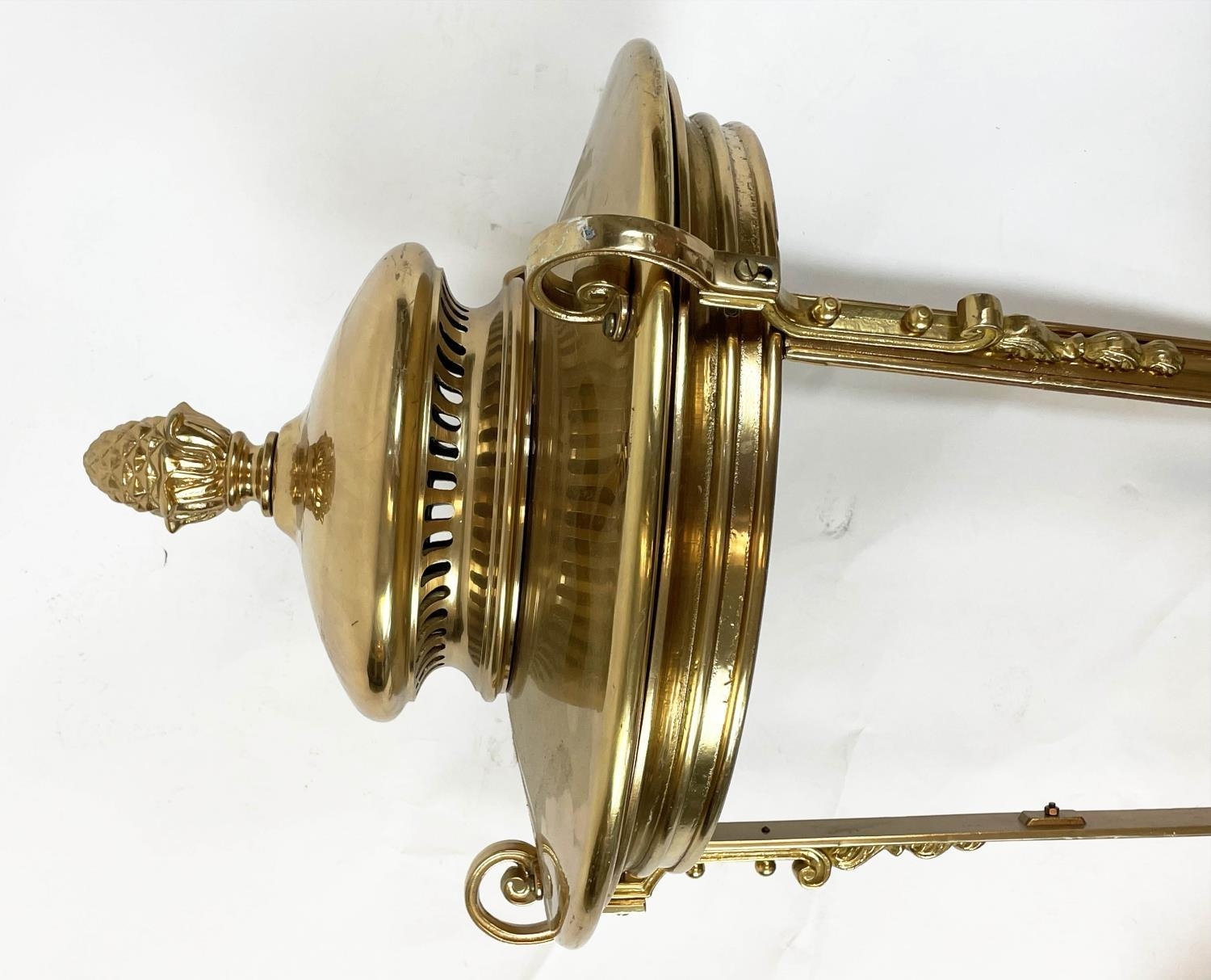 MANOR HOUSE LANTERN, Victorian style brass on ornate foliate branch, 130cm H x 86cm W. - Image 4 of 5