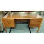 WRITING DESK, 78cm D x 152cm L x 74cm H, mid 20th century style with drawers and cupboard with