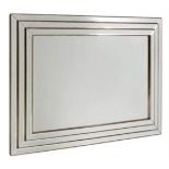 WALL MIRROR, French Art deco style, stepped mirrored frame, 116cm x 86cm.