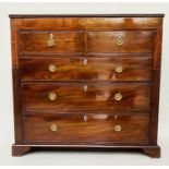 SCOTTISH HALL CHEST, mid 19th century figured mahogany of adapted shallow proportions with inlaid