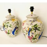 TABLE LAMPS, a pair, 46cm H x 27cm diam., glazed ceramic. (2)