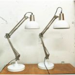ANGLEPOISE STYLE DESK LAMPS, a pair, 72cm H x 40cm W.