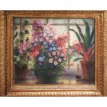 G V REDFORD 'Still Life', oil on board, 43cm x 56cm, signed, framed.