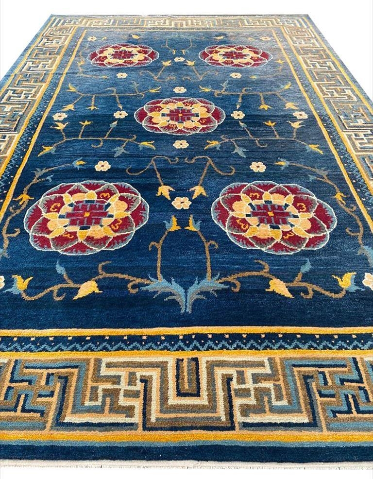 TIBETAN TEMPLE CARPET, 365cm x 240cm.