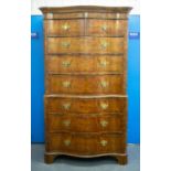 CHEST ON CHEST, 199cm H x 113cm x 64cm, early 20th century George III style walnut in two parts with