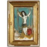 MARC CHAGALL, Trapese, original lithograph 1967, printed by Mourlot Freres, vintage French frame,