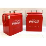 ICE BUCKETS, a pair, 55cm x 40cm, 1950's American style, painted metal. (2)