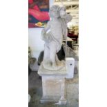 STATUTE OF A CHERUB, 166cm H x 49cm W, reconstituted stone.