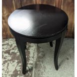 SIDE/LAMP TABLE, 60cm x 67cm H, black ash with circular top from Colefax & Fowler.
