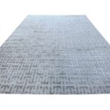 CONTEMPORARY ART DECO DESIGN SILVER CARPET, 401cm x 300cm.