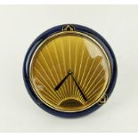 A CARTIER BLUE ENAMELLED CASE MANTLE CLOCK, art deco style '66066', sapphire set winders and time