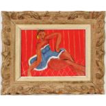 HENRI MATISSE, Rouge Danseuse Assise, off set lithograph, signed in the plate, French vintage frame,